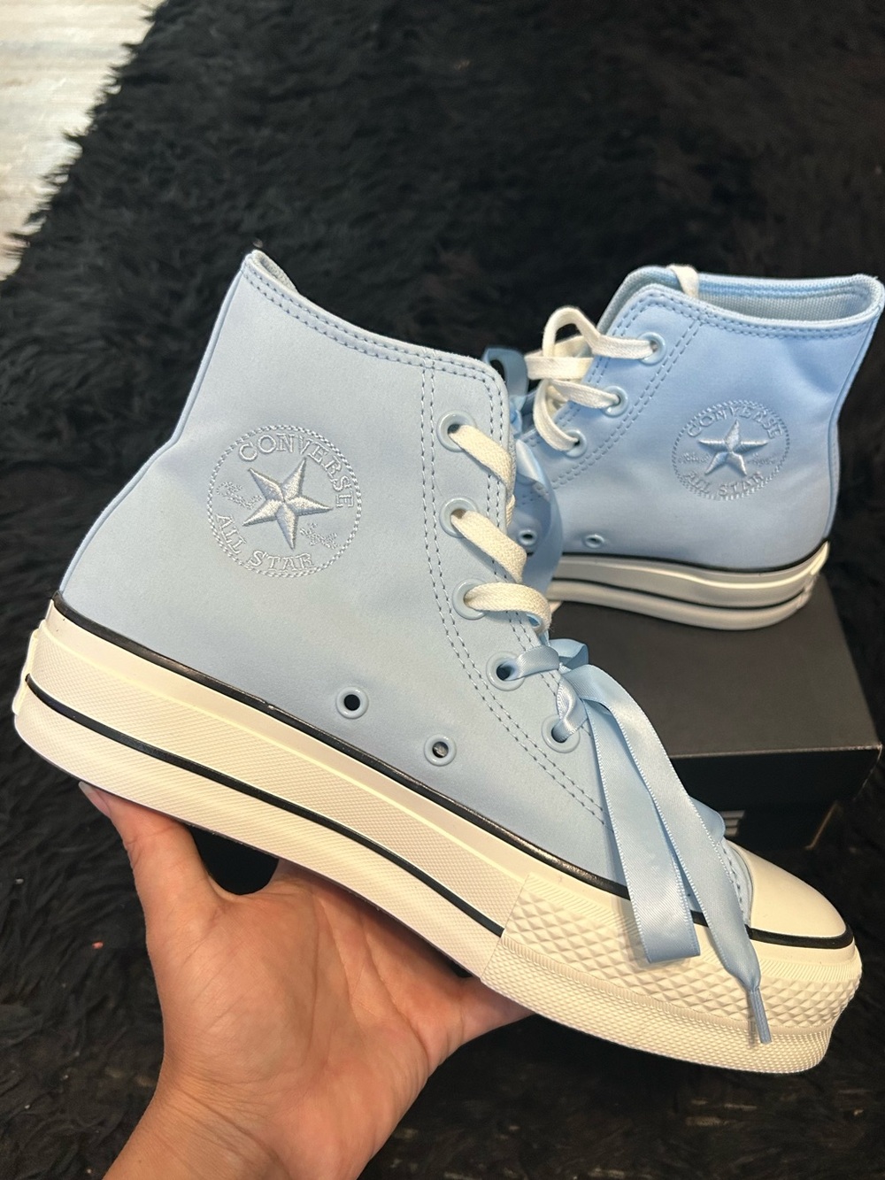 CONVERSE Ctas Lift Hi top blue platform lace up shoes sneakers women’s 9 new
